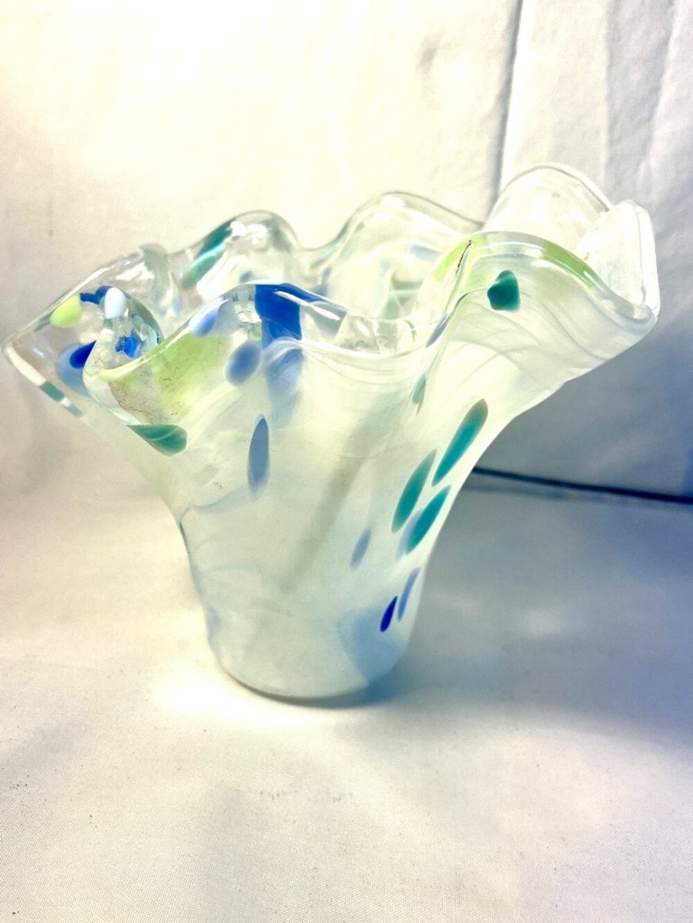 Antonio Tammaro Italian Art Glass Handkerchief Vase Candle Holder - SKU12